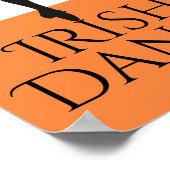 アイリッシュダンサーとアイルランド国旗懸命シューダンス ポスター (角)