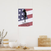 アイリッシュダンサーとアメリカ国旗の懸命シューダンス ポスター (キッチン)