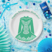 アイリッシュダンサーグリーン踊りドレスカスタムパーティー ペーパープレート (パーティー)