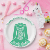 アイリッシュダンサーグリーン踊りドレスカスタムパーティー ペーパープレート (パーティー)