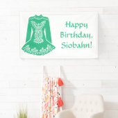 アイリッシュダンサーグリーン踊りドレスカスタムパーティー 横断幕 (インサイチュ)