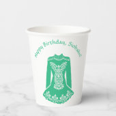 アイリッシュダンサーグリーン踊りドレスカスタムパーティー 紙コップ (裏面)