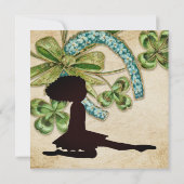 アイリッシュダンサーシャムロック&ホースシュー誕生日インヴィ 招待状 (裏面)