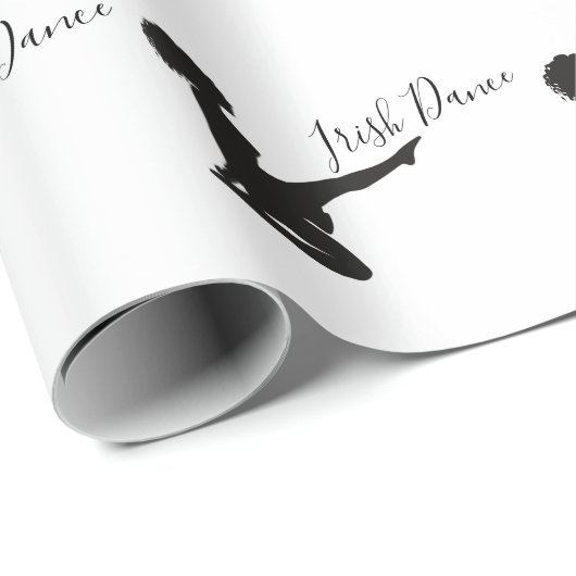アイリッシュダンサーソフトシューズブラック&ホワイトダンス ラッピングペーパー (ロールコーナー)