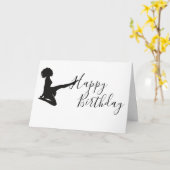アイリッシュダンサーソフトシューズ白黒ダンス誕生日 カード (黄色い花)