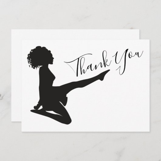 アイリッシュダンサーソフトシューズ踊り白黒ダンス サンキューカード (正面/裏面)