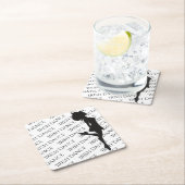 アイリッシュダンサー懸命シューズブラック&ホワイトダンス スクエアペーパーコースター (インサイチュ)