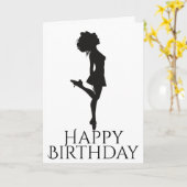 アイリッシュダンサー懸命シューズ白黒ダンス誕生日 カード (黄色い花)