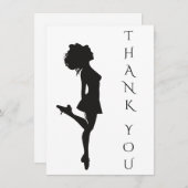 アイリッシュダンサー懸命シューズ踊り白黒ダンス サンキューカード (正面/裏面)