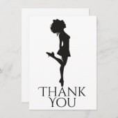 アイリッシュダンサー懸命シューズ踊り白黒ダンス サンキューカード (正面/裏面)