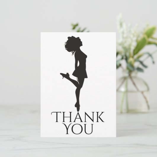 アイリッシュダンサー懸命シューズ踊り白黒ダンス サンキューカード (スタンド正面)