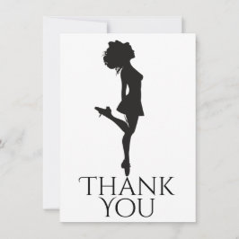アイリッシュダンサー懸命シューズ踊り白黒ダンス サンキューカード