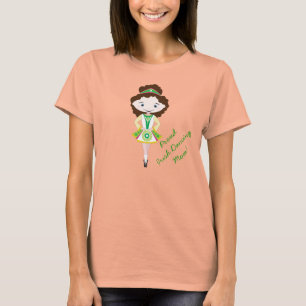 アイリッシュダンサー踊りママ茶色の髪 Tシャツ
