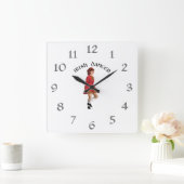 アイリッシュダンサー（赤） スクエア壁時計 (ホーム)