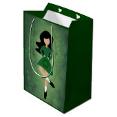 アイリッシュダンサー（黒髪） |グリーンクローバーズダンス ミディアムペーパーバッグ (裏面アングル)