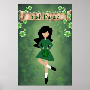 アイリッシュダンサー(黒髪) Irish Dance ポスター