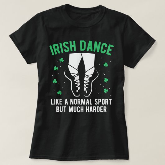 アイリッシュダンスウィメンズガールズ踊りSt patricks dayギ Tシャツ (デザイン正面)