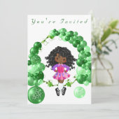 アイリッシュダンスグリーンバルーンアーチ誕生日パーティー 招待状 (スタンド正面)