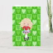 アイリッシュダンスグリーンモノクロハートバレンタインデー シーズンカード (裏面)