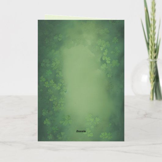 アイリッシュダンスシャムロックウィズブラックヘア誕生日 カード (裏面)