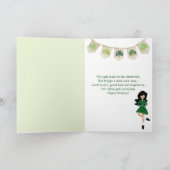 アイリッシュダンスシャムロックウィズブラックヘア誕生日 カード (内部)