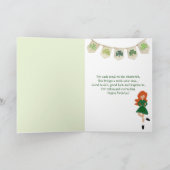 アイリッシュダンスシャームロックウィズレッドヘア誕生日 カード (内部)