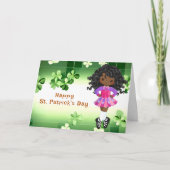 アイリッシュダンスセントパトリックの日の緑のシャムロック カード (正面)