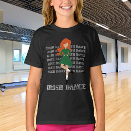 アイリッシュダンスタイポグラフィレッドヘアアイリッシュダンサー Tシャツ