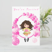 アイリッシュダンスピンクバルーンアーチ誕生日パーティー 招待状 (スタンド正面)