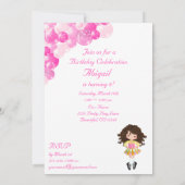 アイリッシュダンスピンクバルーンアーチ誕生日パーティー 招待状 (裏面)