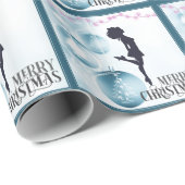 アイリッシュダンス懸命シューズブルーピンクメリークリスマス ラッピングペーパー (ロールコーナー)