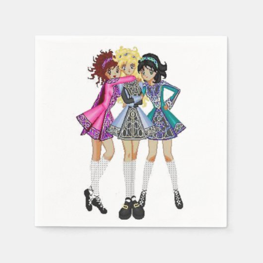 アイリッシュダンス紙ナプキンス スタンダードカクテルナプキン (正面)