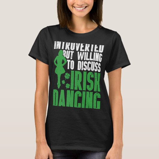 アイリッシュダンスSt patricks dayリールガールアイリッシュステップD Tシャツ (正面)