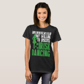 アイリッシュダンスSt patricks dayリールガールアイリッシュステップD Tシャツ (正面フル)