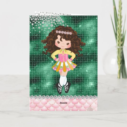 アイリッシュダンパーソナライズされたスブルネットガール誕生日 カード (裏面)