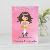 アイリッシュダンパーソナライズされたスブルネットガール誕生日 招待状 (スタンド正面)