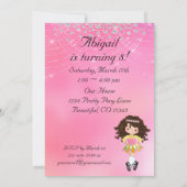 アイリッシュダンパーソナライズされたスブルネットガール誕生日 招待状 (裏面)