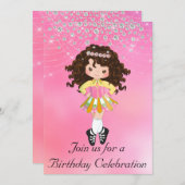アイリッシュダンパーソナライズされたスブルネットガール誕生日 招待状 (正面/裏面)