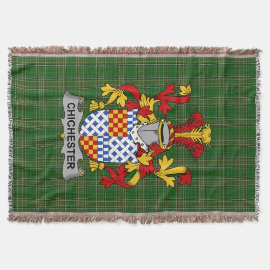 アイリッシュチスターコートオブアームズ家紋イララン スローブランケット (正面)