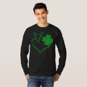 アイリッシュチワワ顔シャムロックSt patricks dayドッグ Tシャツ (正面フル)