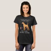 アイリッシュテリアとワインおもしろい犬フィット Tシャツ (正面フル)