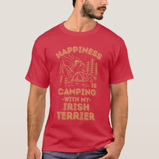 アイリッシュテリアの家族とキャンプ Tシャツ