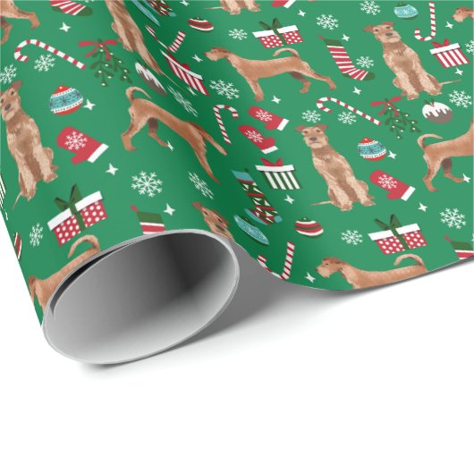 アイリッシュテリアクリスマスドッグ ラッピングペーパー (ロールコーナー)