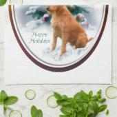 アイリッシュテリアクリスマス キッチンタオル (折り畳み)