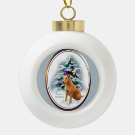 アイリッシュテリアクリスマス セラミックボールオーナメント