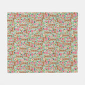 アイリッシュテリアフローラ毛布 – かわいい犬の投げ フリースブランケット (正面(横))