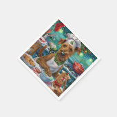 アイリッシュテリアホリデーベーキング:フェスティバルクリスマス スタンダードカクテルナプキン (角)