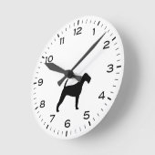 アイリッシュテリア犬がシルエットを育てる ラウンド壁時計 (傾斜)