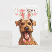 アイリッシュテリア犬の復活祭のための耳 シーズンカード (正面)