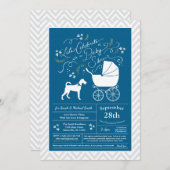 アイリッシュテリア犬ベビーシャワーブルーボーイ 招待状 (正面/裏面)